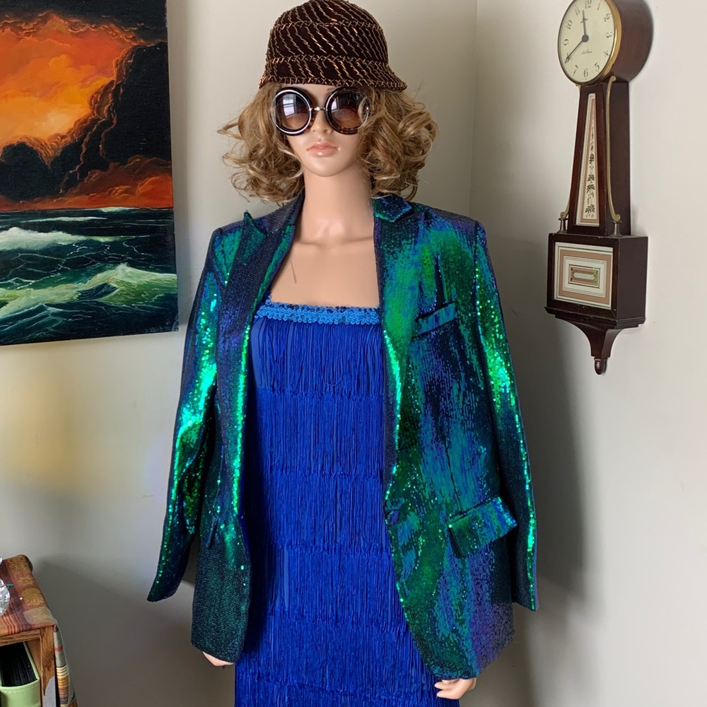 GoojixiFu Green to Blue Sequin Blazer